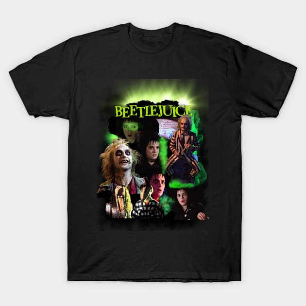 Beetlejuice Movie Collage Lydia Deetz T-Shirt by Kindly Wicked